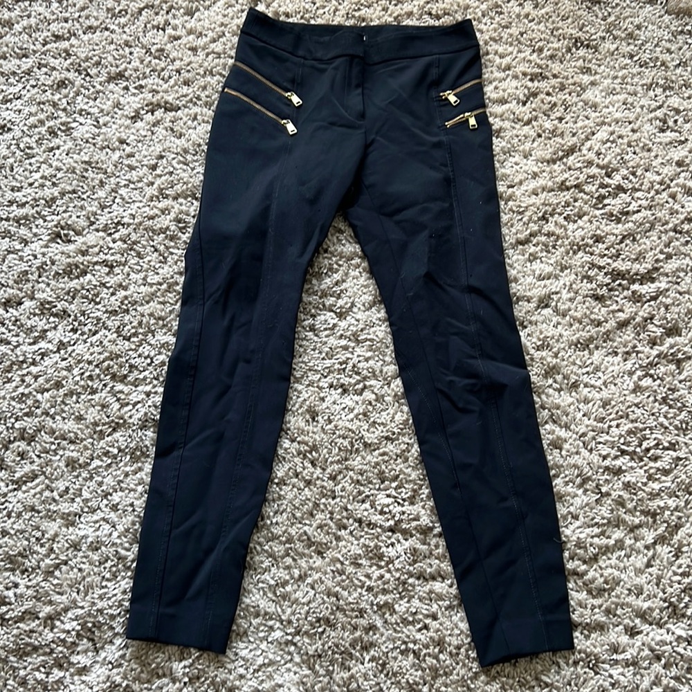 Black express dress pants with gold zippers size 4R